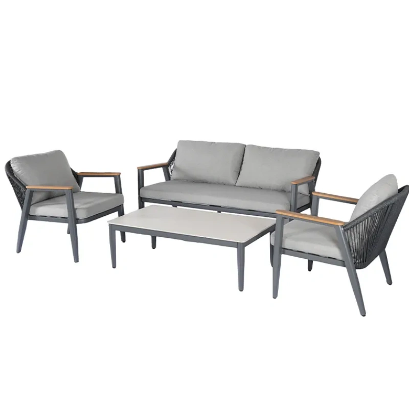 Modern Outdoor Furniture Sets Hotel Patio Hotel Luxury Sectional Aluminium Sofa with Cushion