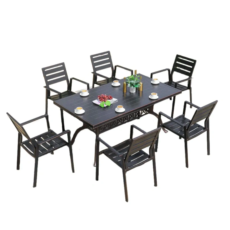 Modern Style Patio Garden Outdoor Furniture Dining Sets/Rope Woven Banquet Sets