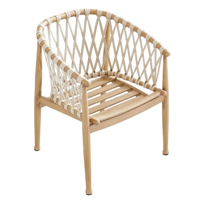 High Quality Factory Outdoor Restaurant Furniture Table Set Aluminum Frame Dining Chair