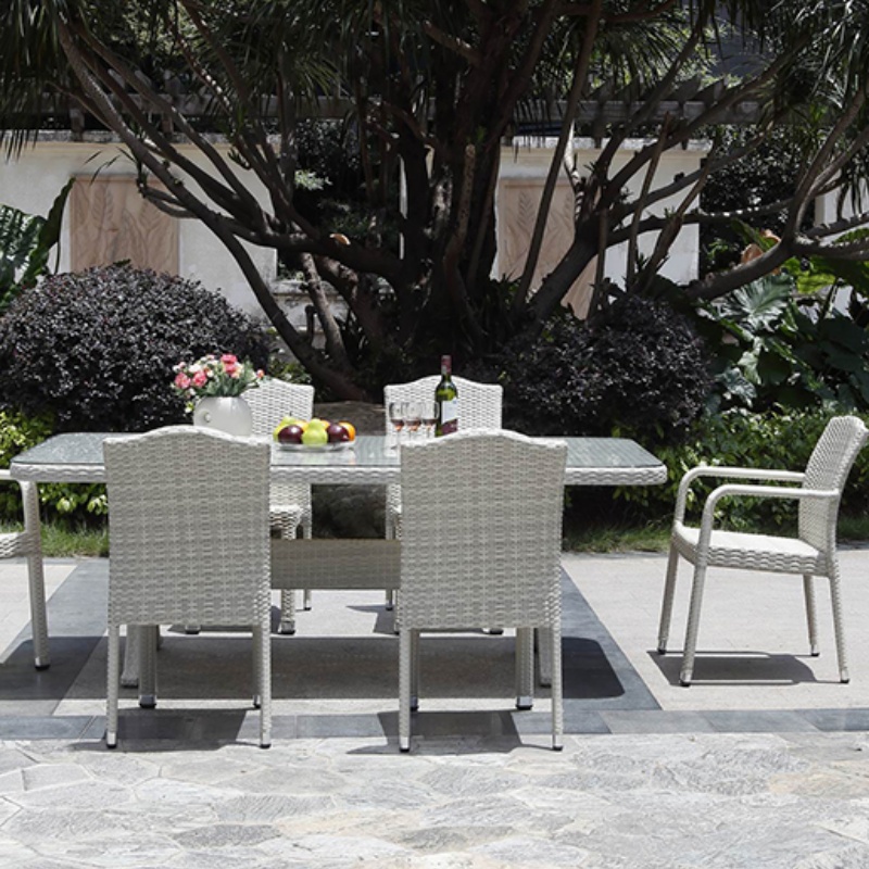 Simple Durable Wicker Outdoor Furniture Villa Resort Hotel Garden Sofa with Table Set for Patio