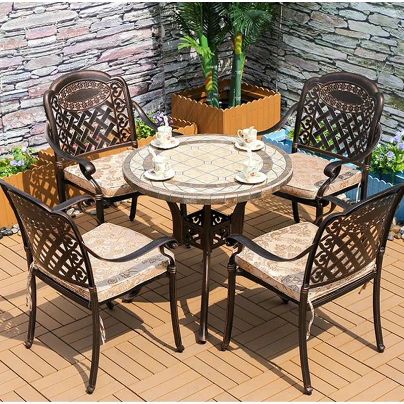 Latest Design Dining Table and Chair Woven Rope Outdoor Garden Furniture