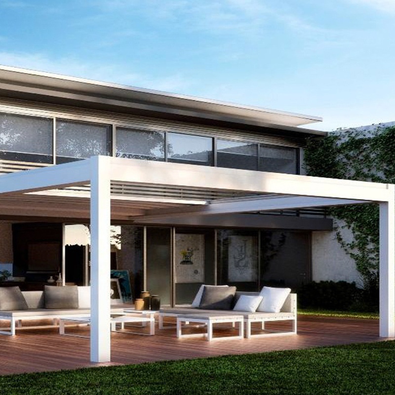 Factory Price Balcony Outdoor Customized Easily Assembled Aluminum Pergola Gazebo Alloy Motorized