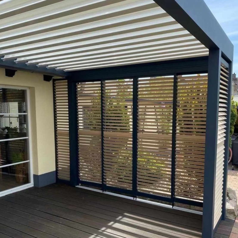 Heavy Duty Retractable Shade Blind Motorized Bioclimatic Aluminium Louvered Roof Pergola for Outdoor Living