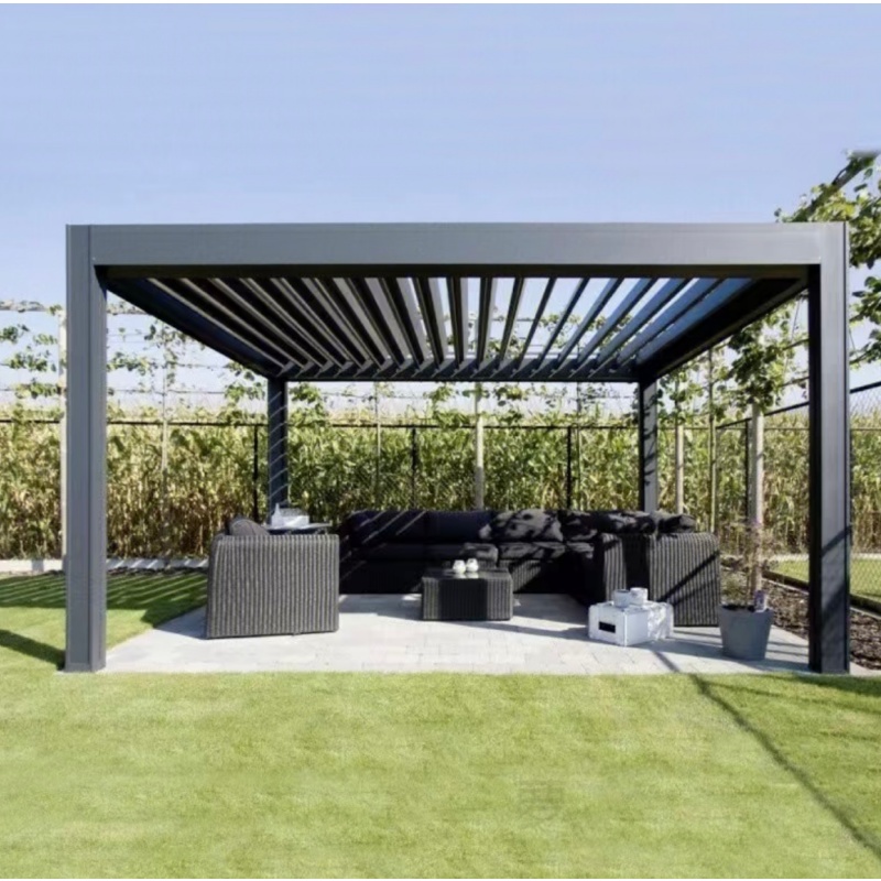 Waterproof Sunshading Aluminium Louvered Roof Pergola Kits for Outdoor Garden Canopy