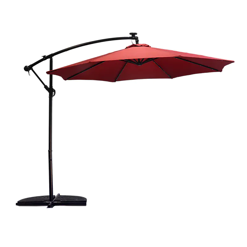 Good Price Wind-Proof Umbrella Cafe Square Banana Sun Pool Vintage Parasol Sunshade
