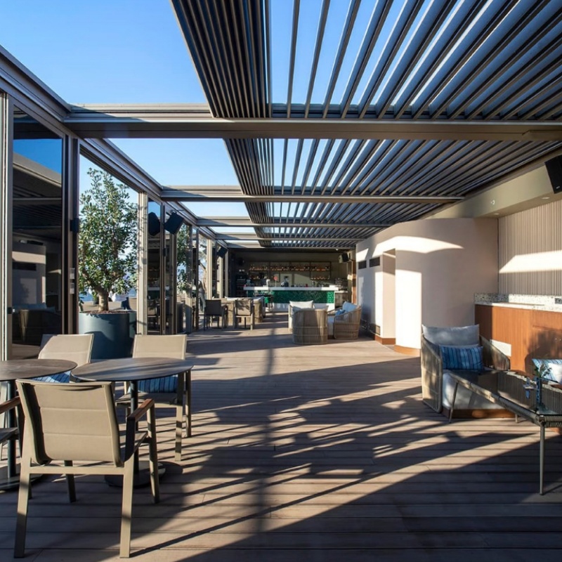 Heavy Duty Retractable Shade Blind Motorized Bioclimatic Aluminium Louvered Roof Pergola for Outdoor Living