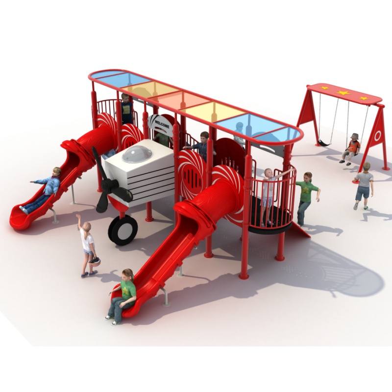 Affordable Robust Kids Plastic Tube Slide Outdoor Playground for Small Scale Urban Park Development Projects